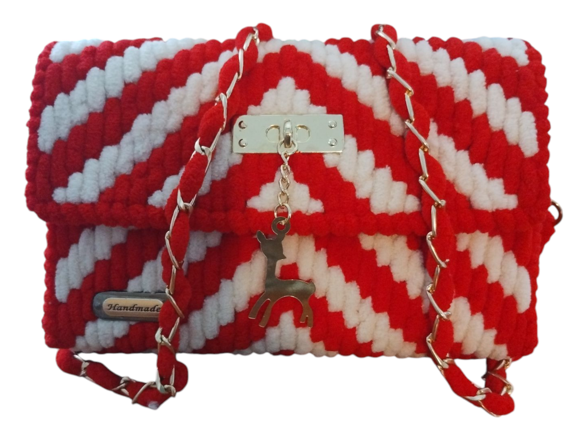 Flamme Bohème - Sac moyen en canevas rouge & blanc